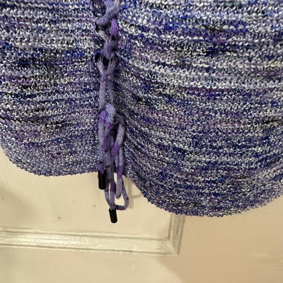 Nic+Zoe Multi Tone Purple Sweater Ribbon Detail Womens Large Cotton Modal Knit - Picture 4 of 6